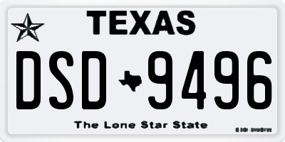 TX license plate DSD9496