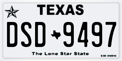 TX license plate DSD9497