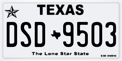 TX license plate DSD9503