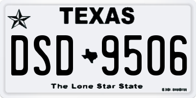 TX license plate DSD9506