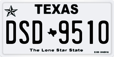 TX license plate DSD9510
