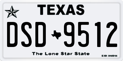 TX license plate DSD9512