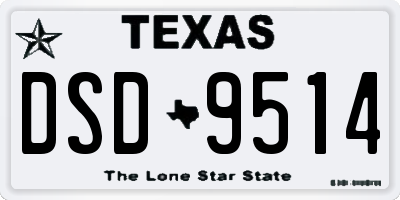 TX license plate DSD9514