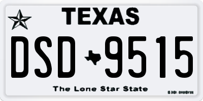 TX license plate DSD9515