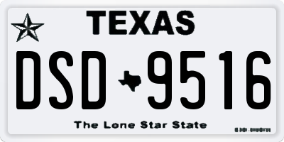 TX license plate DSD9516