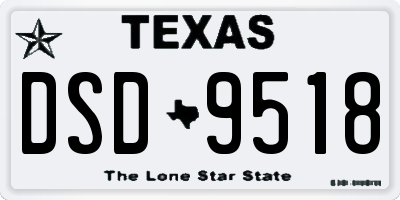 TX license plate DSD9518