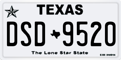 TX license plate DSD9520