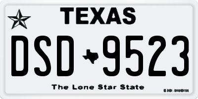 TX license plate DSD9523