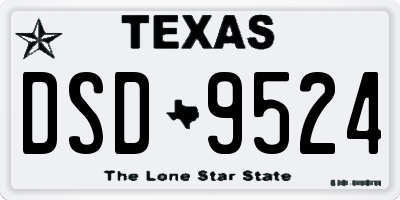 TX license plate DSD9524