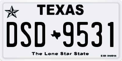 TX license plate DSD9531