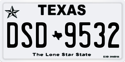 TX license plate DSD9532