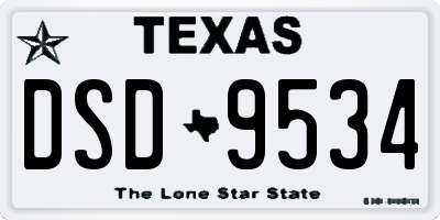 TX license plate DSD9534