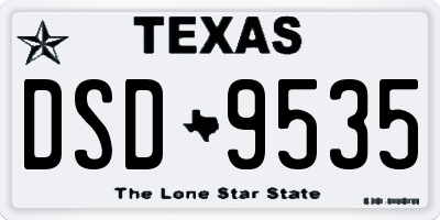 TX license plate DSD9535