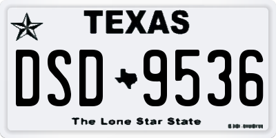 TX license plate DSD9536
