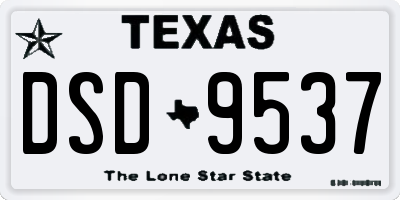 TX license plate DSD9537
