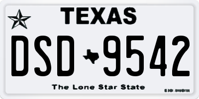 TX license plate DSD9542