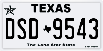 TX license plate DSD9543