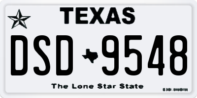 TX license plate DSD9548