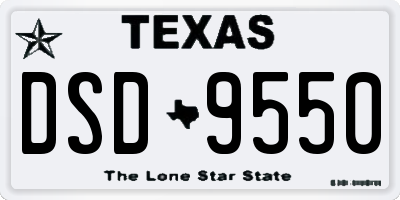TX license plate DSD9550