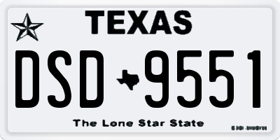 TX license plate DSD9551