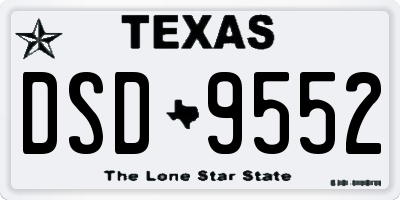 TX license plate DSD9552