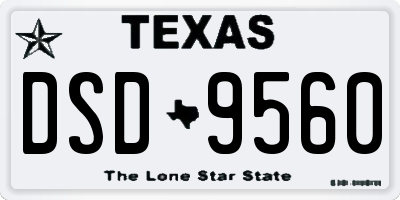 TX license plate DSD9560