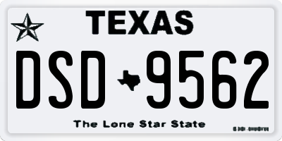 TX license plate DSD9562