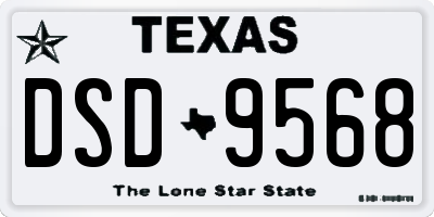 TX license plate DSD9568