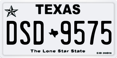 TX license plate DSD9575