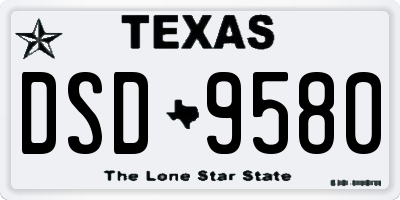 TX license plate DSD9580