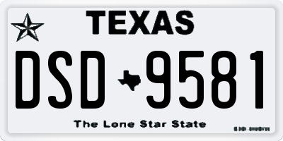 TX license plate DSD9581