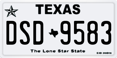 TX license plate DSD9583