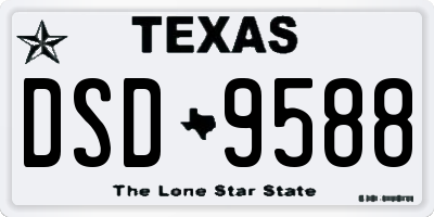 TX license plate DSD9588