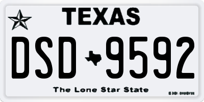 TX license plate DSD9592