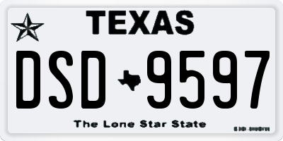TX license plate DSD9597