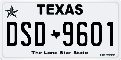 TX license plate DSD9601