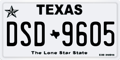 TX license plate DSD9605