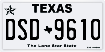 TX license plate DSD9610