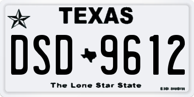 TX license plate DSD9612