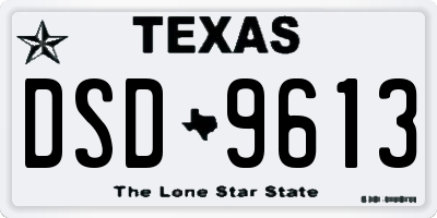 TX license plate DSD9613