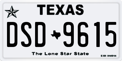 TX license plate DSD9615