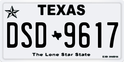 TX license plate DSD9617