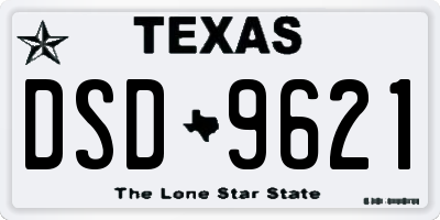 TX license plate DSD9621