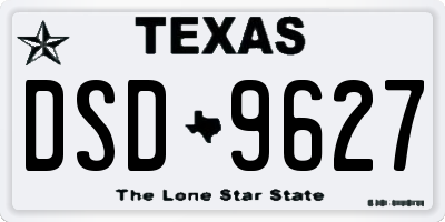 TX license plate DSD9627