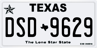 TX license plate DSD9629