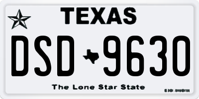 TX license plate DSD9630