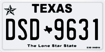 TX license plate DSD9631