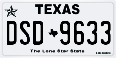 TX license plate DSD9633