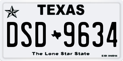 TX license plate DSD9634