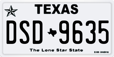 TX license plate DSD9635